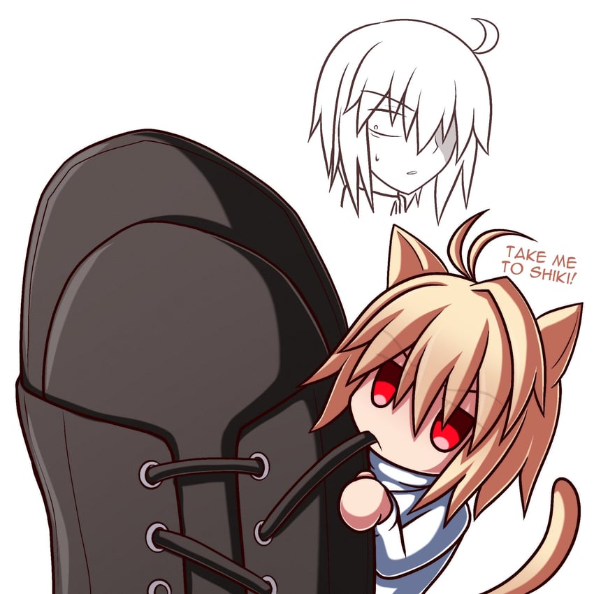arcueid brunestud, ciel, and neco-arc (tsukihime) drawn by zeon132