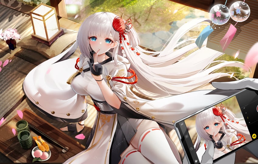 commander and shoukaku (azur lane) drawn by tsuru_ai_momono