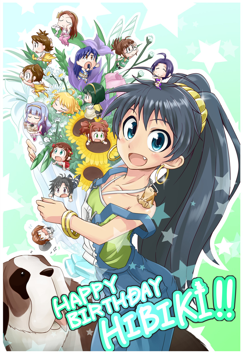hoshii miki, kisaragi chihaya, amami haruka, kikuchi makoto, shijou takane, and 12 more (idolmaster) drawn by hige_(com)