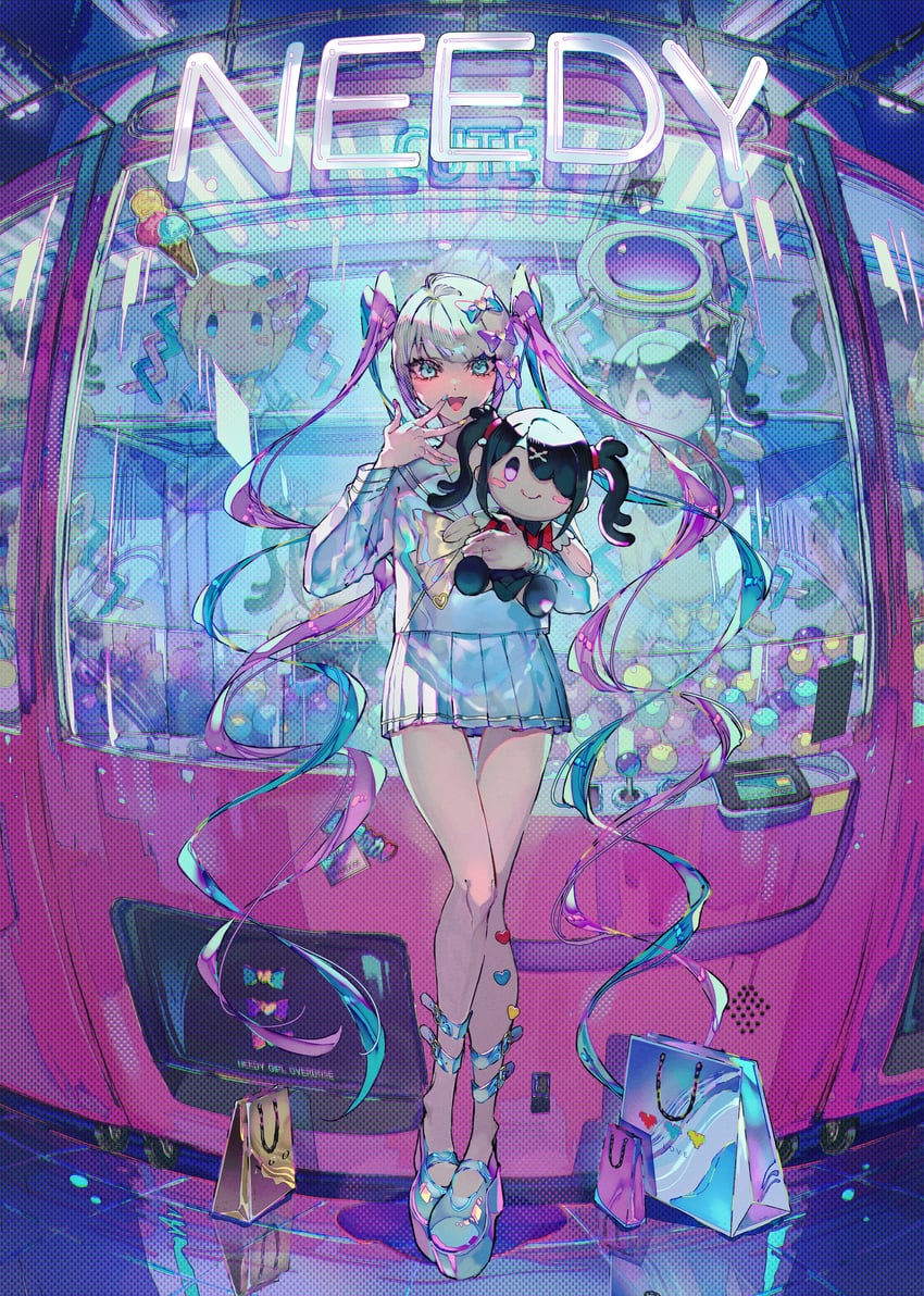 chouzetsusaikawa tenshi-chan and ame-chan (needy girl overdose) drawn by mura_karuki