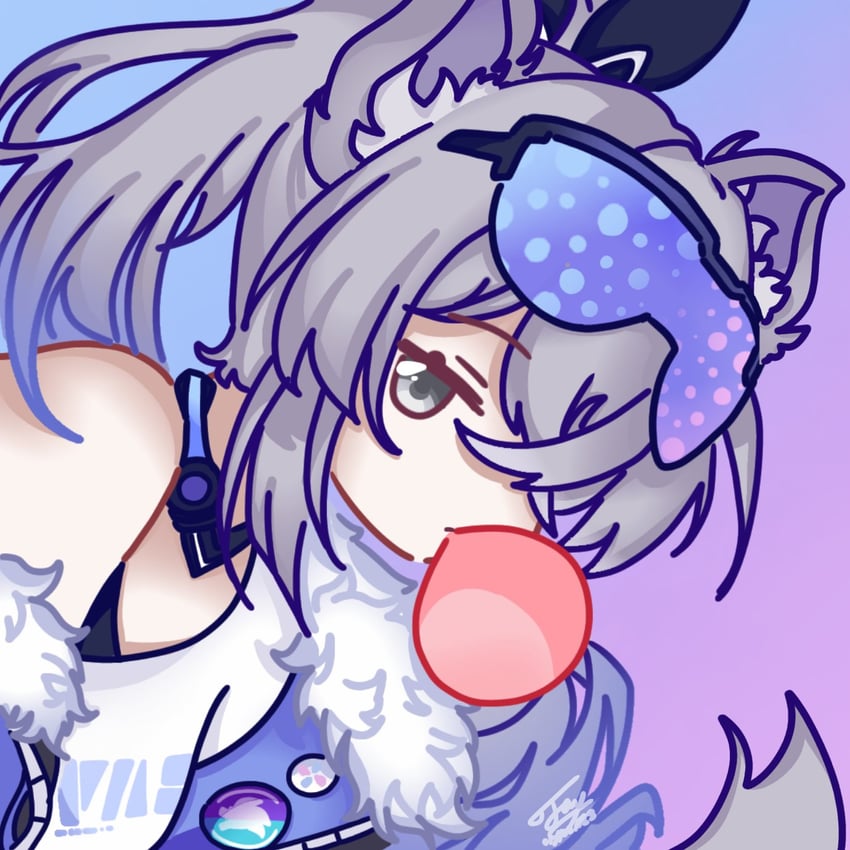 silver wolf (honkai and 1 more) drawn by faydee