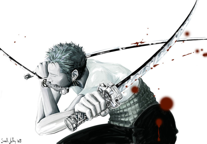 roronoa zoro (one piece) drawn by sarah_jolley