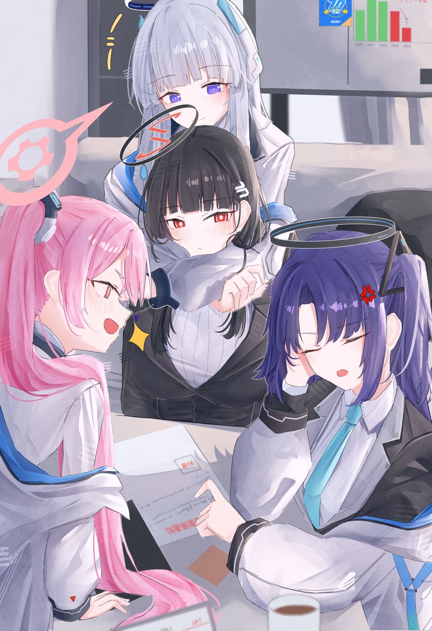 yuuka, rio, noa, and koyuki (blue archive) drawn by leonardo_566