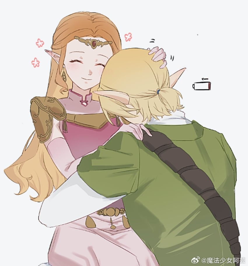 link and princess zelda (the legend of zelda and 1 more) drawn by yun_(dl2n5c7kbh8ihcx)
