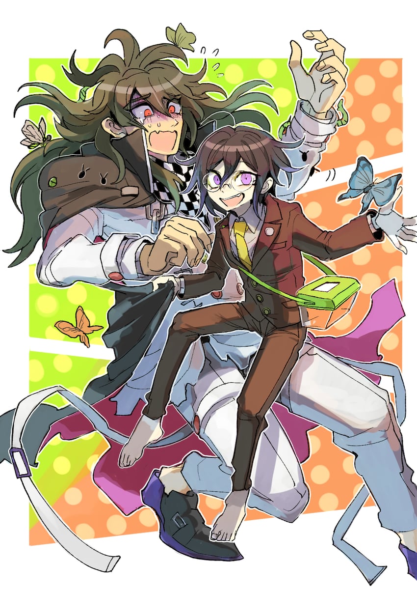 oma kokichi and gokuhara gonta (danganronpa and 1 more) drawn by kumakoro_(tetsupag)