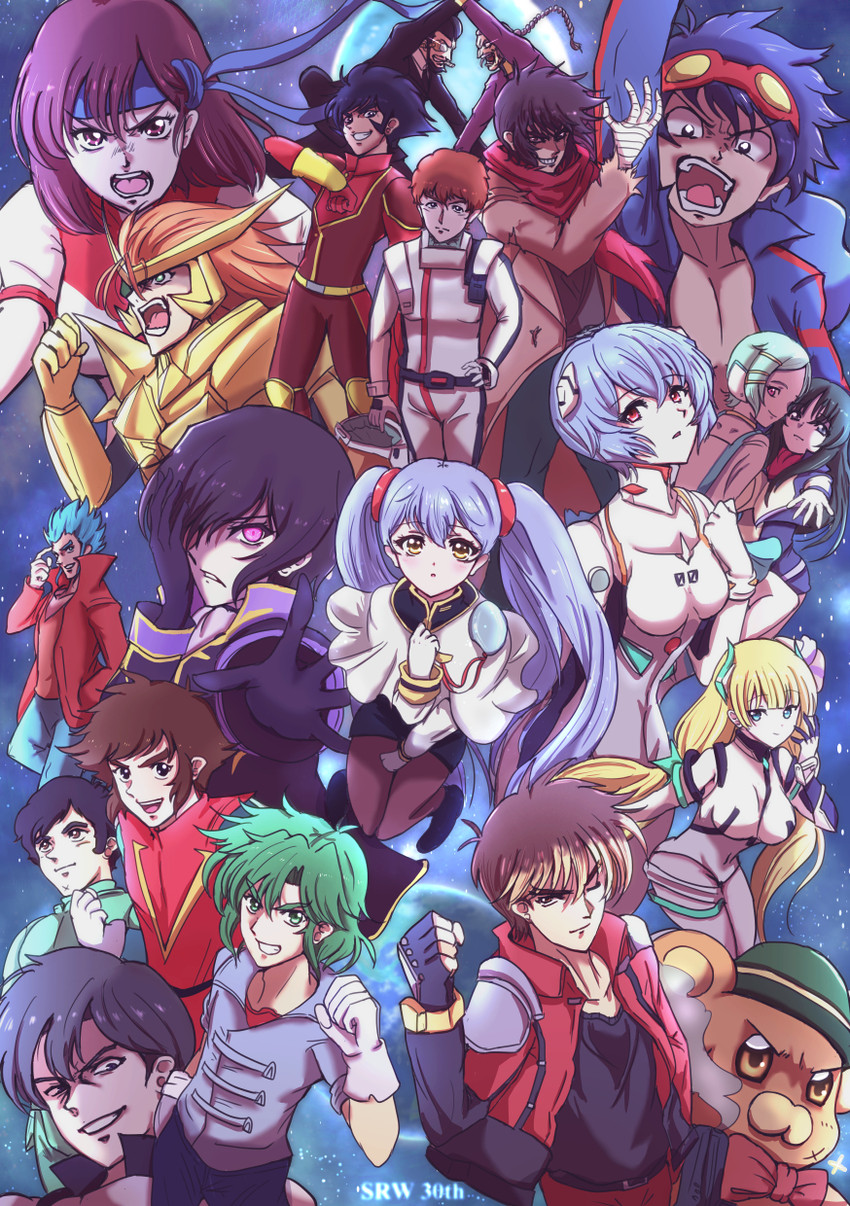 ayanami rei, lelouch vi britannia, simon, hoshino ruri, angela balzac, and 16 more (gundam and 27 more) drawn by giorgio_(yo_sumire_sola1)