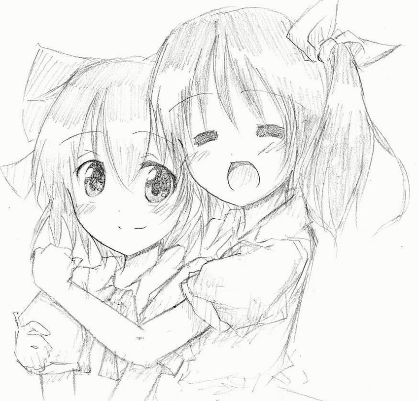 cirno and daiyousei (touhou) drawn by dorago_(doraemon4)