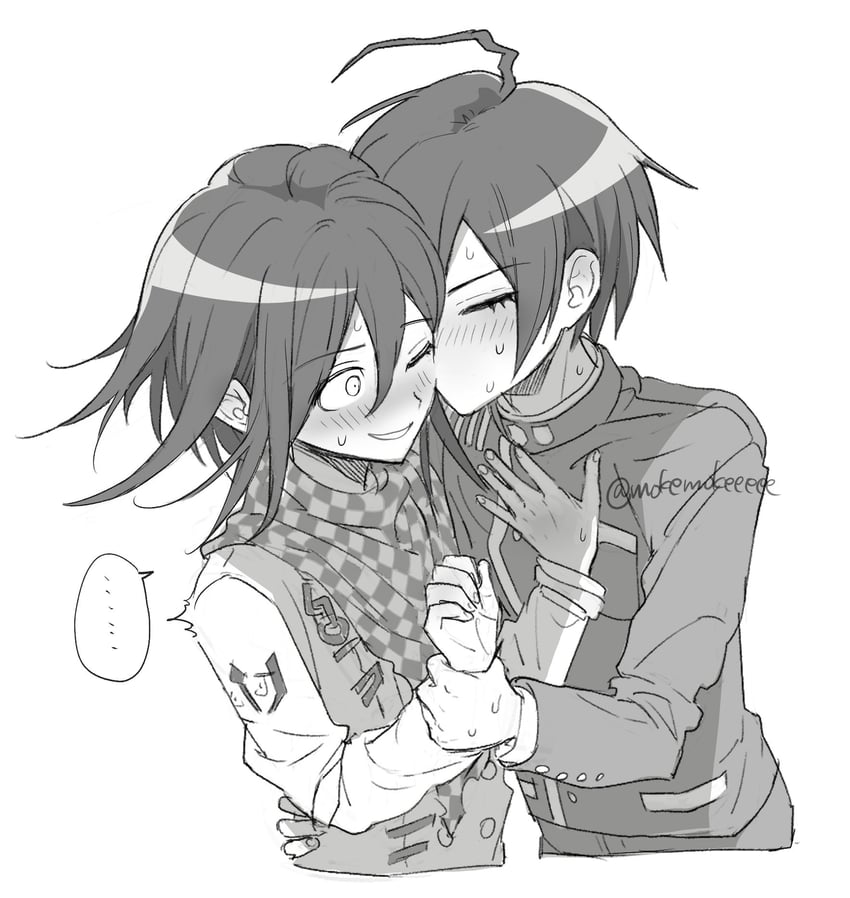 oma kokichi and saihara shuichi (danganronpa and 1 more) drawn by mokemokeeeee