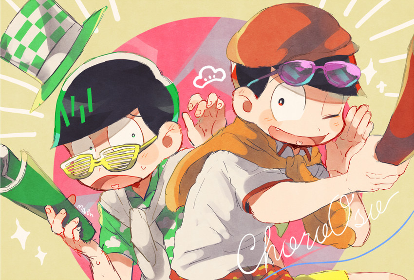 matsuno osomatsu and matsuno choromatsu (osomatsu and 2 more) drawn by maon_(hikouya)