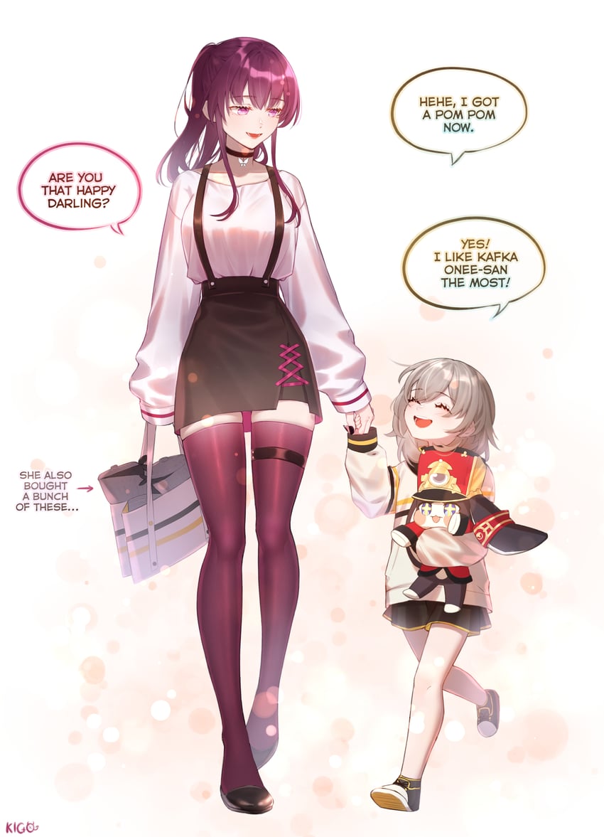 trailblazer, stelle, kafka, and pom-pom (honkai and 1 more) drawn by edogawa_kigoro