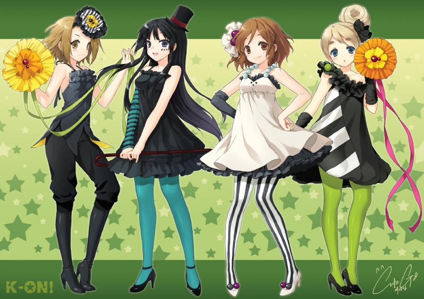 akiyama mio, hirasawa yui, tainaka ritsu, and kotobuki tsumugi (k-on!) drawn by cuteg