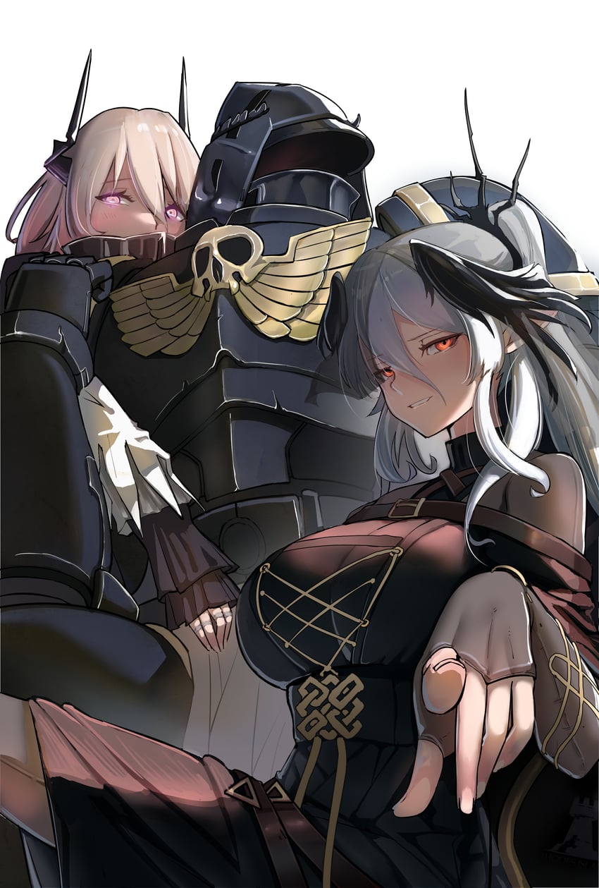 doctor, theresa, adeptus astartes, and laqeramaline (arknights and 1 more) drawn by pureakuma