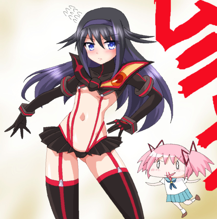 akemi homura, kaname madoka, matoi ryuuko, senketsu, and mankanshoku mako (mahou shoujo madoka magica and 1 more) drawn by hayashiya_zankurou