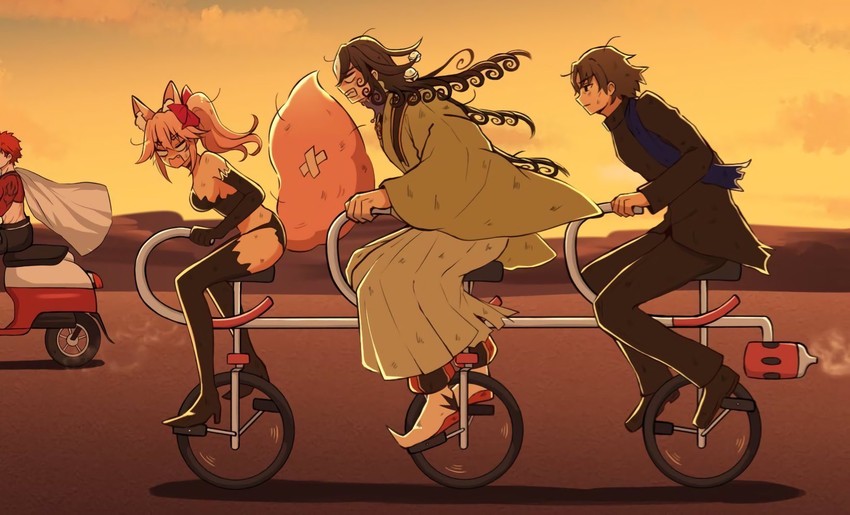 tamamo, emiya shirou, kotomine kirei, koyanskaya, ashiya douman, and 2 more (fate and 2 more) drawn by moyashi_(momoyashi_321)