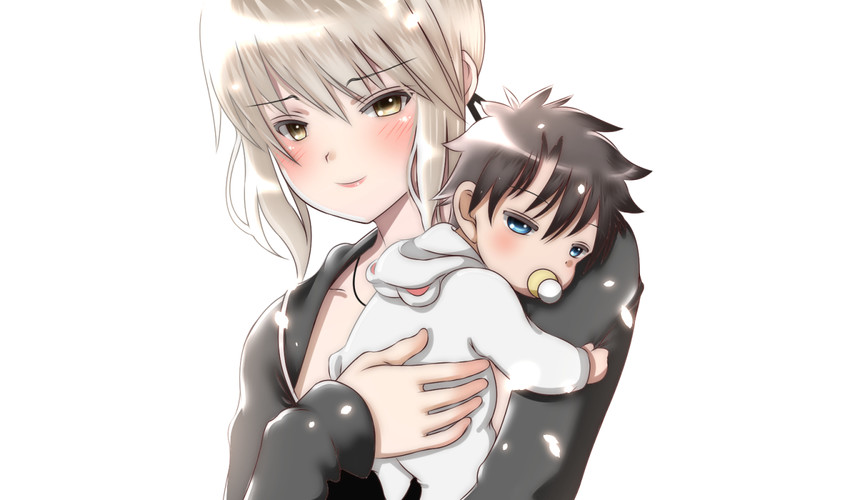 artoria pendragon, fujimaru ritsuka, and saber alter (fate and 1 more) drawn by p9_(susisasimi)
