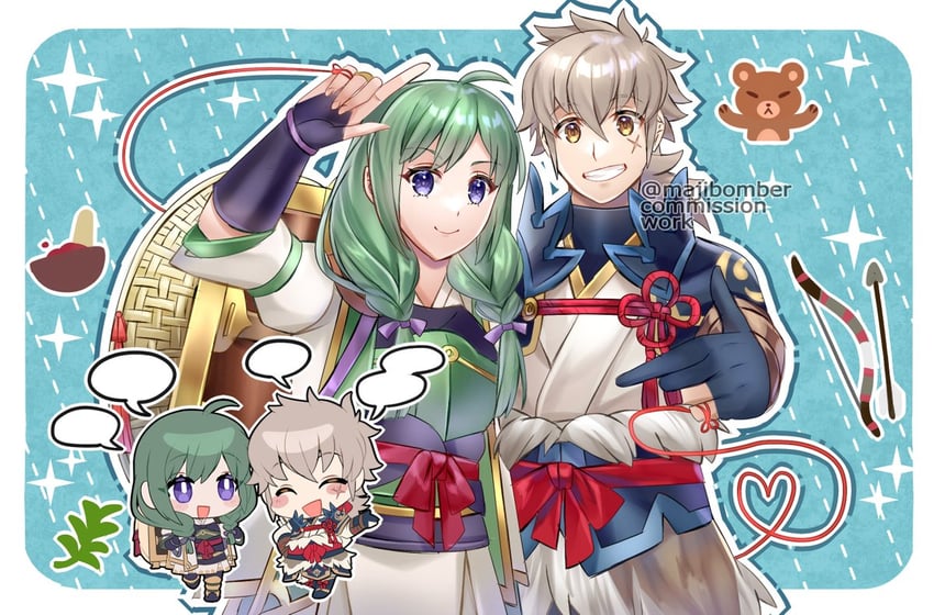 midori and kiragi (fire emblem and 1 more) drawn by maji_(majibomber)