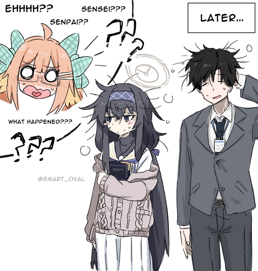 sensei, ui, and shimiko (blue archive) drawn by smart_oval