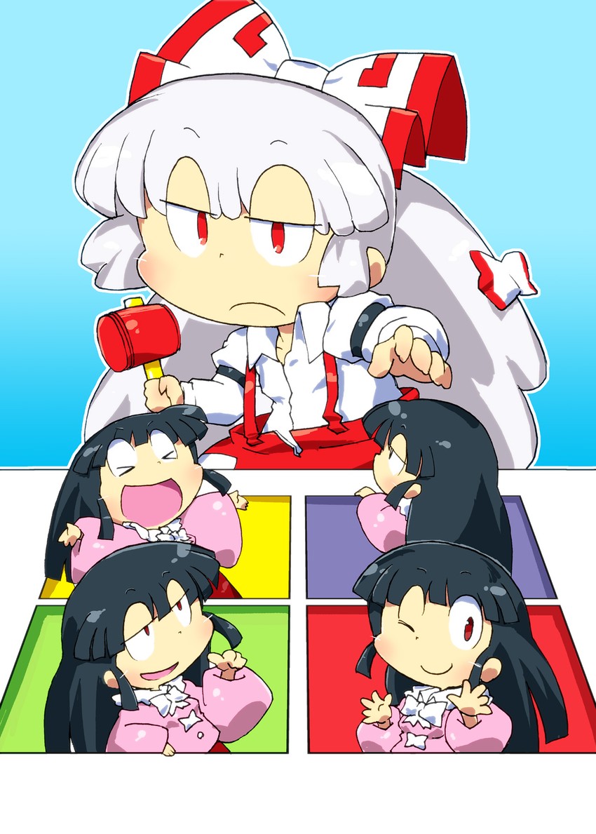 fujiwara no mokou and houraisan kaguya (touhou) drawn by gomi_ichigo