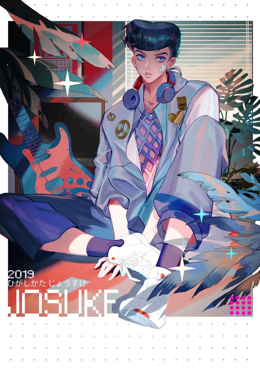 higashikata josuke and crazy diamond (jojo no kimyou na bouken and 1 more) drawn by youamo