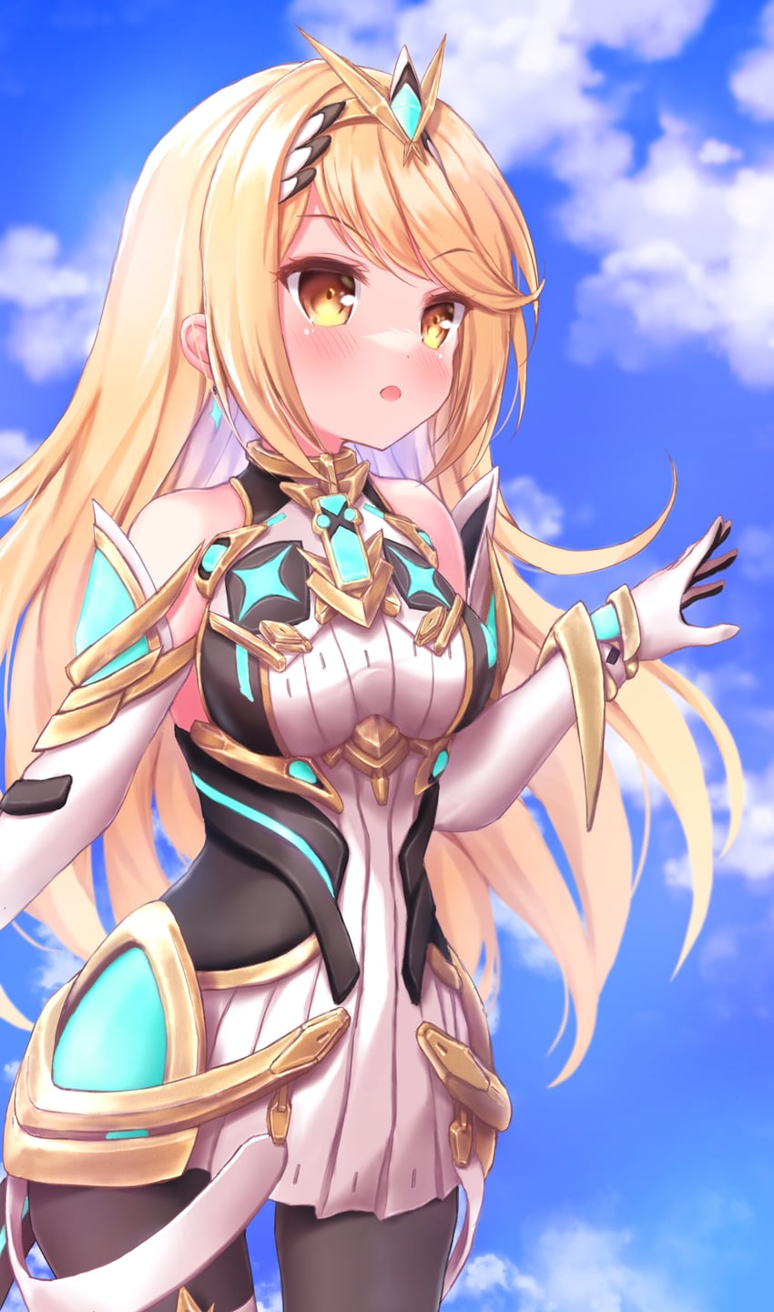 mythra (xenoblade chronicles and 2 more) drawn by refia_(lollipop_star)