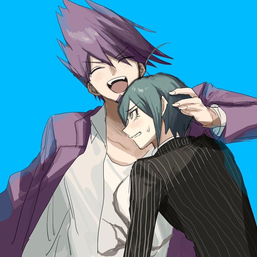 saihara shuichi and momota kaito (danganronpa and 1 more) drawn by hiro_(h1pvx)