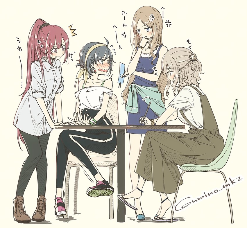 kamikaze, asakaze, hatakaze, and matsukaze (kantai collection) drawn by umino_mokuzu_(shizumisou)