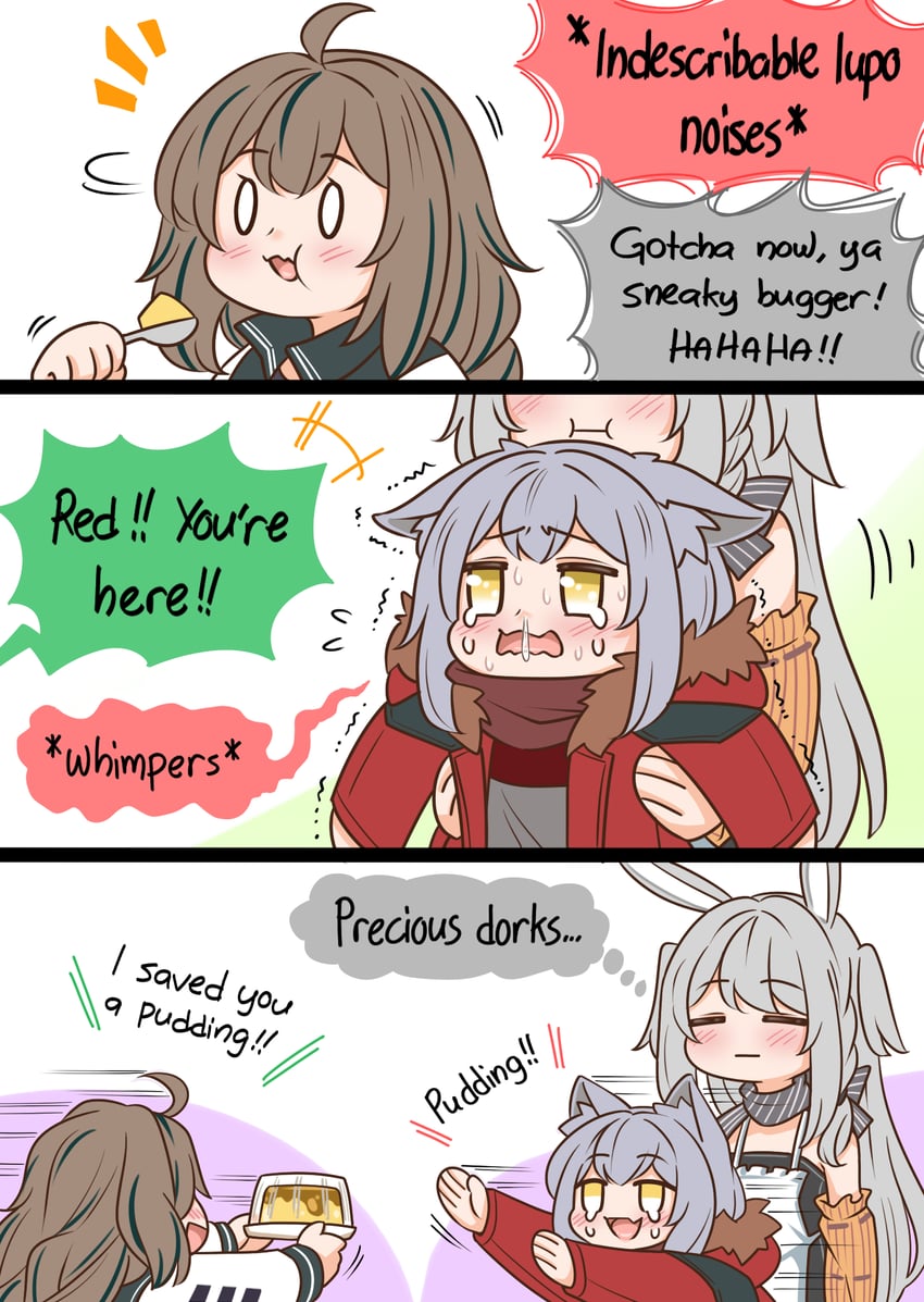 projekt red, savage, and cuora (arknights) drawn by guin_guin