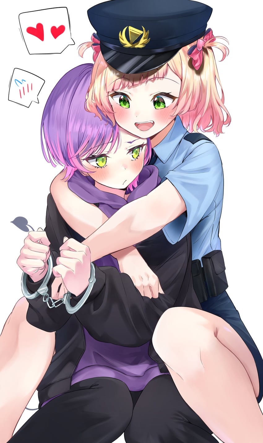 tokoyami towa and momosuzu nene (hololive and 1 more) drawn by okome_0628
