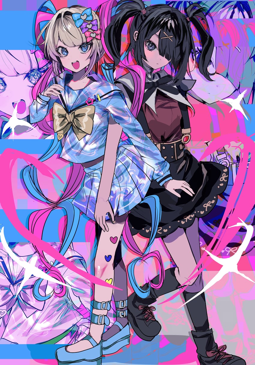 chouzetsusaikawa tenshi-chan and ame-chan (needy girl overdose) drawn by momae_mac