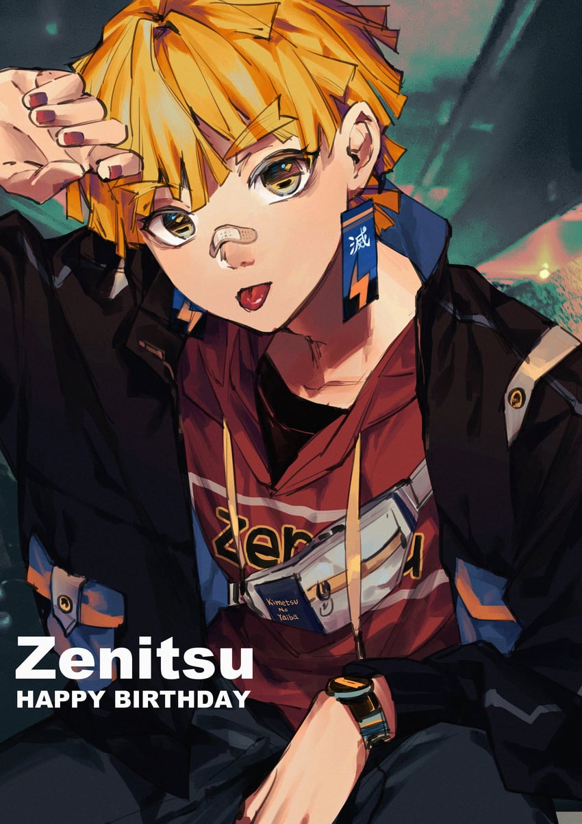 agatsuma zenitsu (kimetsu no yaiba) drawn by amo_(amo_0514)