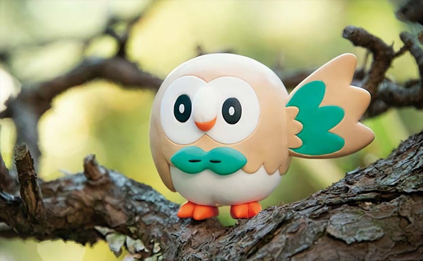 rowlet (pokemon and 1 more) drawn by morii_yuka