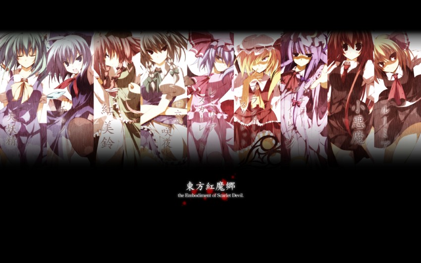 remilia scarlet, flandre scarlet, izayoi sakuya, cirno, patchouli knowledge, and 4 more (touhou and 1 more) drawn by sakurame