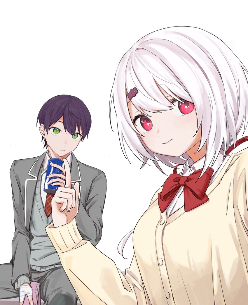 shiina yuika and kenmochi touya (nijisanji) drawn by po_(po_495)