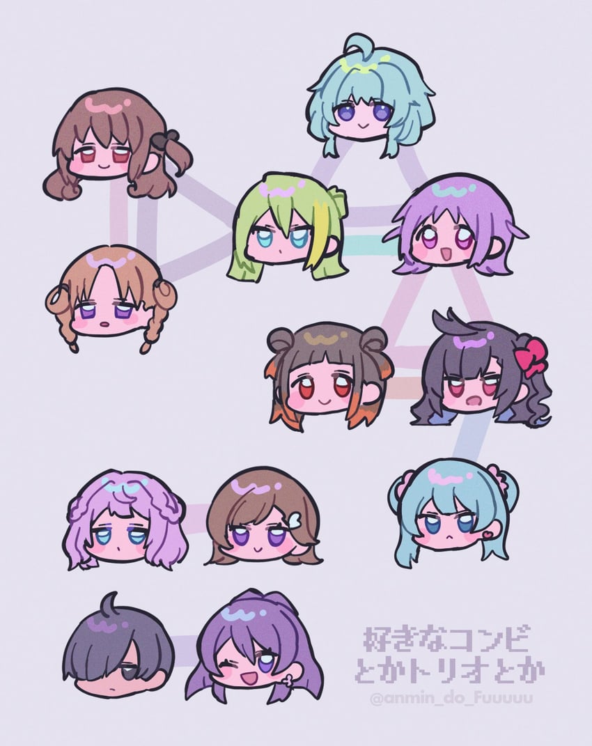alina gray, misono karin, minami rena, satomi touka, hiiragi nemu, and 7 more (mahou shoujo madoka magica and 1 more) drawn by takenoko_mgrc