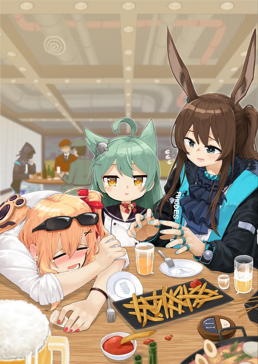 doctor, amiya, commander, akashi, and kalina (arknights and 2 more) drawn by b.t._(boob_tong)