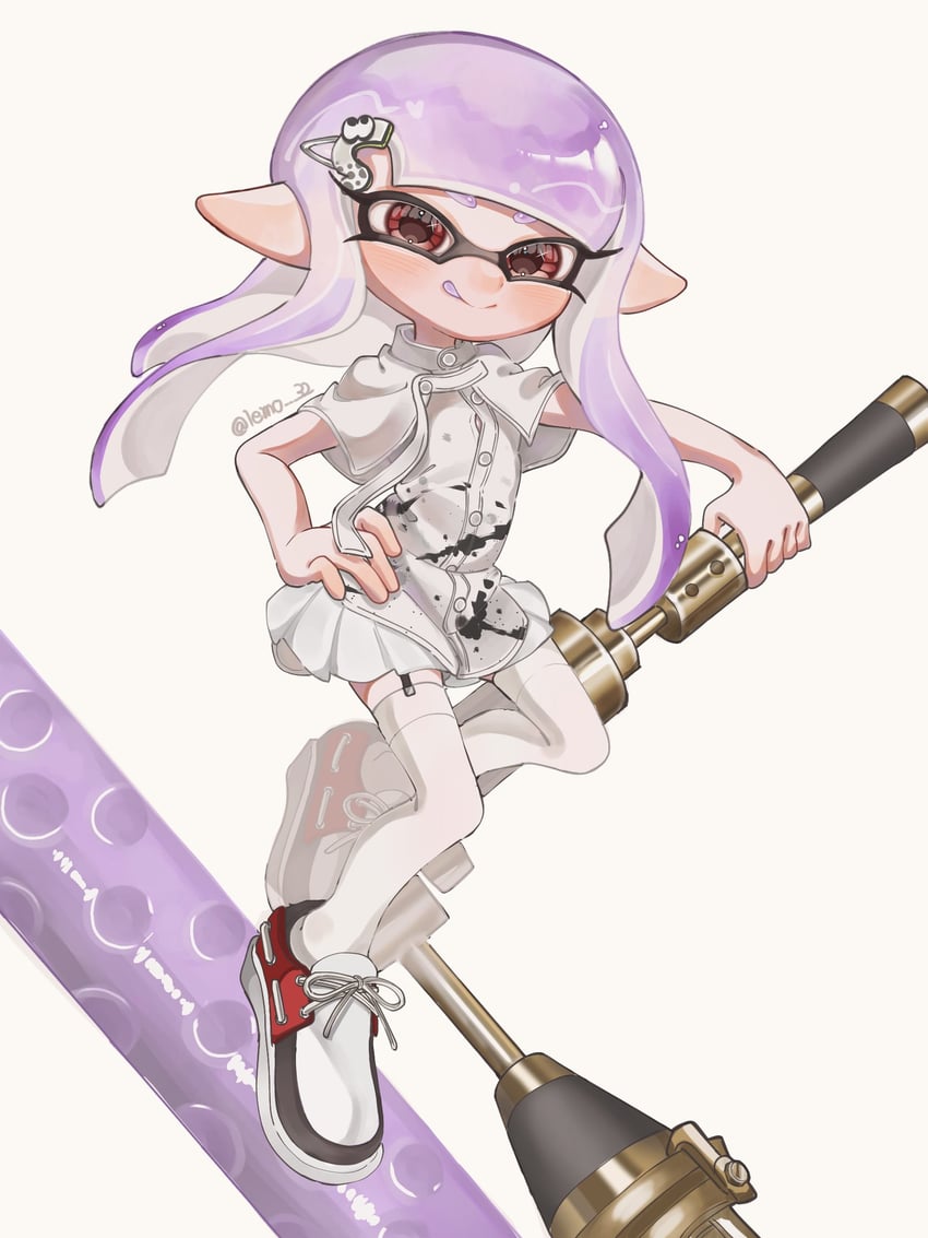 inkling player character and inkling girl (splatoon and 1 more) drawn by lemo_(lemo_4)
