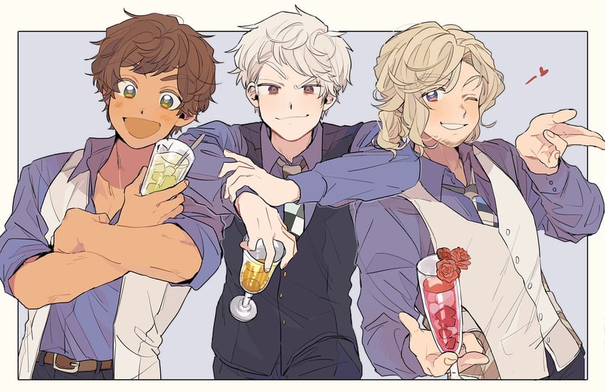 france, prussia, and spain (axis powers hetalia) drawn by ninonuko