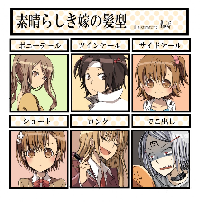misaka mikoto, accelerator, last order, mugino shizuri, kakine teitoku, and 1 more (toaru majutsu no index) drawn by amamiya_hisui