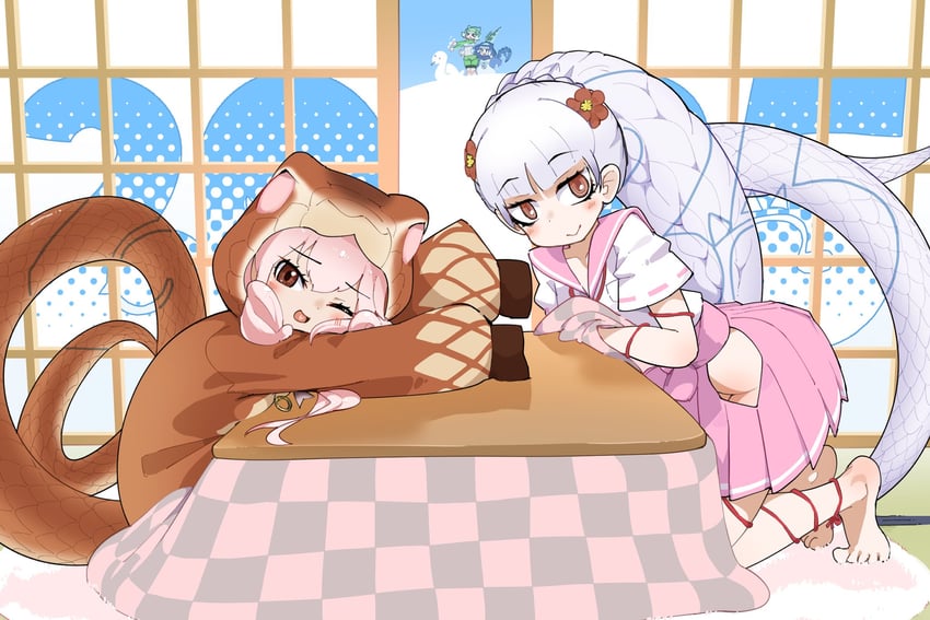 komodo dragon, byakuda, taipan, and chinese water dragon (kemono friends and 1 more) drawn by iwa_(iwafish)
