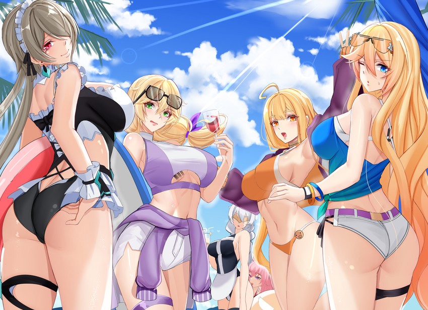 yae sakura, rita rossweisse, durandal, otto apocalypse, susannah manatt, and 1 more (honkai and 1 more) drawn by noise_paper