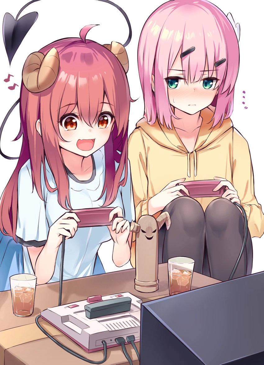 yoshida yuuko, chiyoda momo, and lilith (machikado mazoku) drawn by borushichi