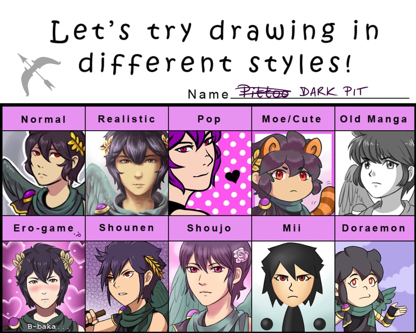 dark pit and mii (fire emblem and 4 more) drawn by toodlingart