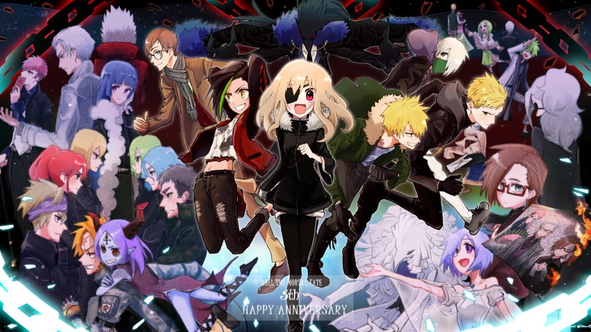 noel cerquetti, fugo dressel, caron, oscar dressel, jillian littner, and 20 more (higyaku no noel) drawn by ohira_2p