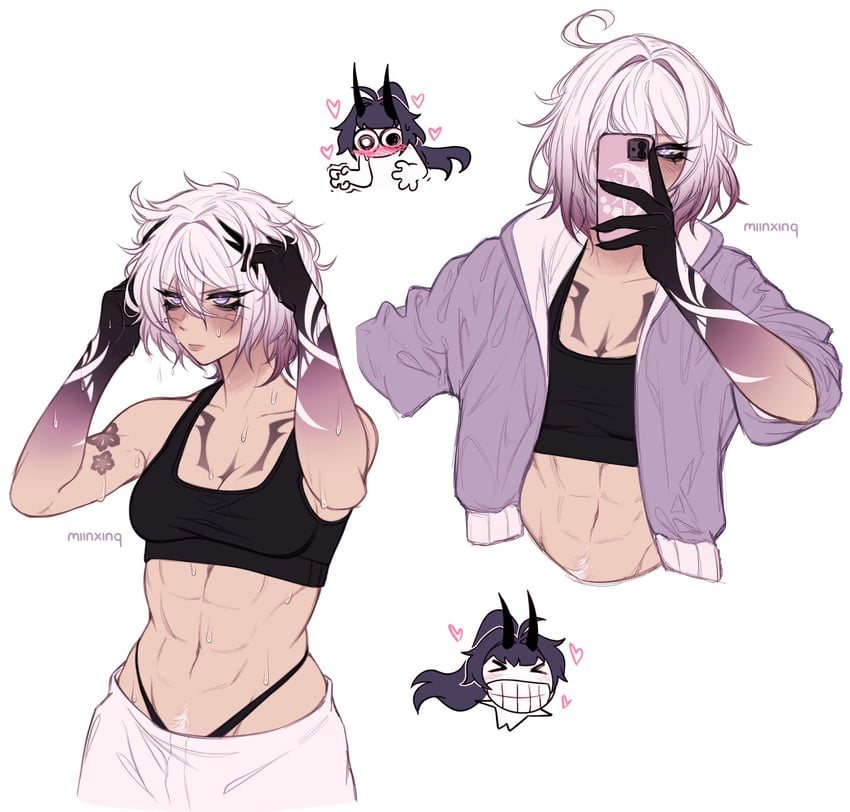 kiana kaslana and raiden mei (honkai and 1 more) drawn by minxinq