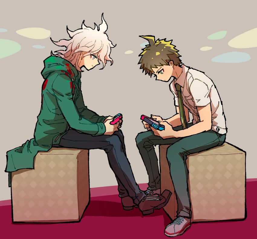 komaeda nagito and hinata hajime (danganronpa and 1 more) drawn by youko-shima