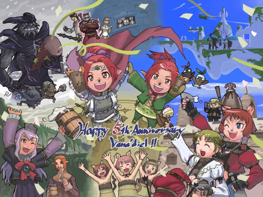 adventurer, prishe, shantotto, afumau, goblin, and 5 more (final fantasy and 1 more) drawn by 310