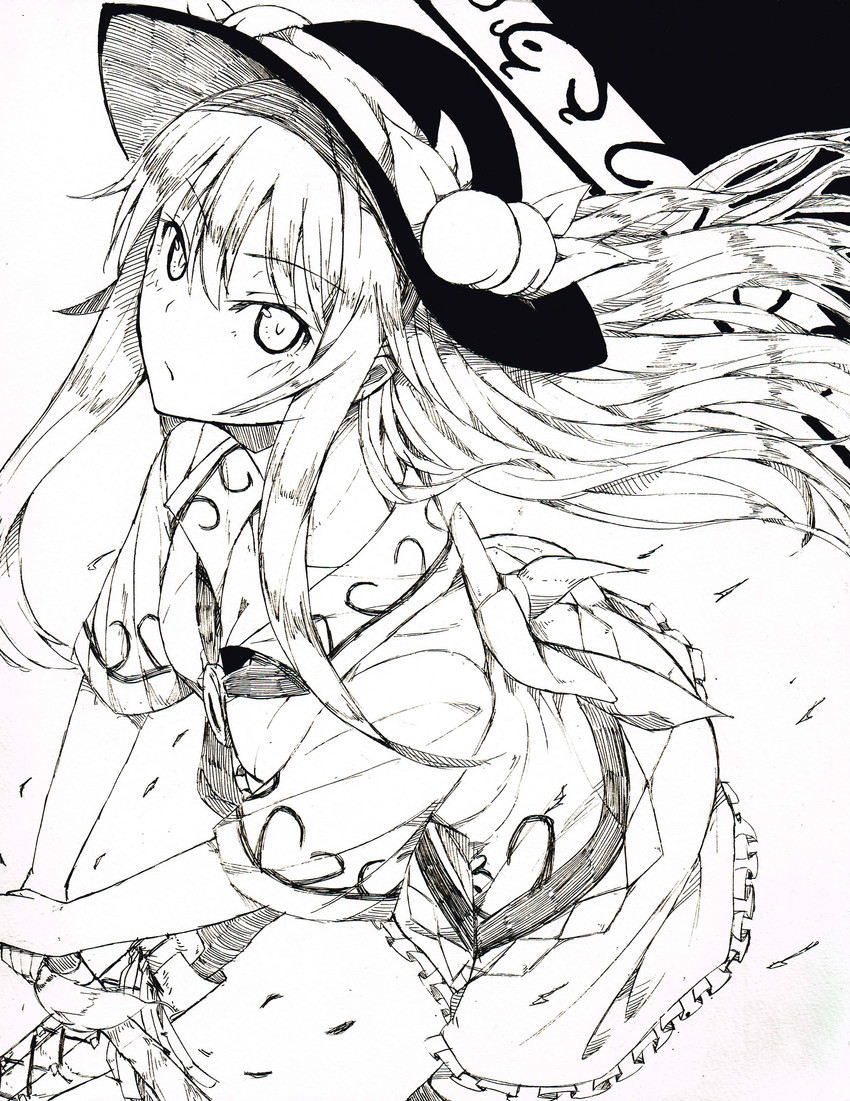 hinanawi tenshi (touhou) drawn by neropaso