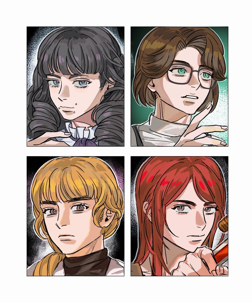 marina, karin, abella, and olivia (fear & hunger and 1 more) drawn by mayflyaa