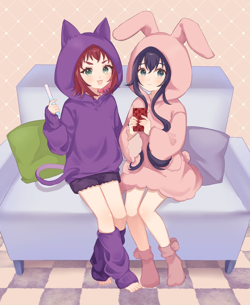 yoshimoto shizuka and yakuzen kusuri (kimi no koto ga dai dai dai dai daisuki na 100-nin no kanojo) drawn by ima_(kon_kon_5)