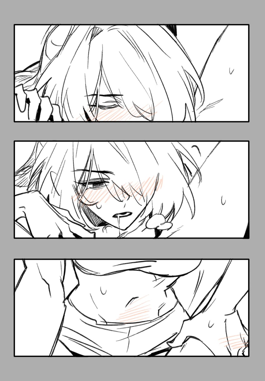 acheron and black swan (honkai and 1 more) drawn by backgun
